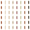 48Pcs 8 Colors Natural Mixed Gemstone Brass Wire Wrapped Column Connector Charms PALLOY-HY00042-1