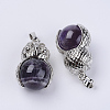 Natural Amethyst Pendants G-P350-A01-2