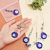 5Pcs 5 Style Handmade Glass Evil Eye Pendant Decorations HJEW-PH0001-47-5