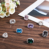 8Pcs 8 Styles Iron & Glass Shoe Buckle Clips FIND-CP0002-96-3