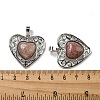 Natural Strawberry Quartz Peach Love Heart Pendants G-G158-01S-3