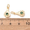Brass Micro Pave Cubic Zirconia Charms CU-K002-42G-B-3