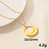 304 Stainless Steel Hollow Round Pendant Necklaces FU6316-8-1