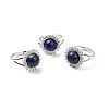 Natural Lapis Lazuli Adjustable Rings RJEW-P043-02P-20-1