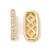Brass Micro Pave Clear Cubic Zirconia Spacer Bars KK-U064-20C-G-1