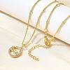 Brass Clear Cubic Zirconia Pendant Necklaces for Women NJEW-A039-02C-G-2