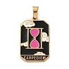 Ion Plating(IP) 304 Stainless Steel Enamel Pendants STAS-Q003-01G-01-1