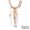 Fashionable Hip-hop Style Brass Full Crystal Rhinestone Bullet Shaped Pendant Box Chain Necklaces for Men CU1722-1-2