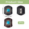 2Pcs 2 Colors Leather & Alloy & Synthetic Turquoise Scarf Clips AJEW-CL0005-24A-2