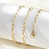 Ion Plating(IP) 304 Stainless Steel Paperclip Chain Necklace for Women X-NJEW-G097-14G-4