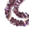 Electroplate Transparent Glass Beads Strands EGLA-Q139-01A-A15-3