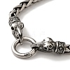 316 Surgical Stainless Steel Wheat Chain Viking Raven Skull Bracelets BJEW-Q349-05AS-04-2