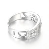 925 Sterling Silver Cubic Zirconia Wide Band Finger Rings RJEW-I044-08-3
