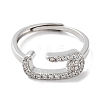 Rack Plating Brass Micro Pave Cubic Zirconia Adjustable Rings RJEW-D025-13P-2