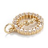 Brass Micro Pave Clear Cubic Zirconia Pendants ZIRC-M115-06G-3