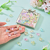 60Pcs 6 Colors Electroplate Transparent Glass Charms PALLOY-TAC0287-6