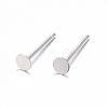 925 Sterling Silver Flat Pad  Stud Earring Findings STER-K167-045B-S-1