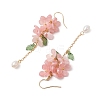 Shell Pearl Dangle Earrings EJEW-TA00617-03-4
