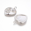 Natural White Shell Mother of Pearl Shell Pendants X-SSHEL-L008-70P-3