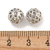 Rack Plating Brass Micro Pave Clear Cubic Zirconia Beads KK-U030-18P-2