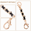 1Pc Black PU Leather Alloy Crub Chain Purse Strap Extenders for Purse Making PURS-CL0001-10B-6
