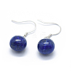 Natural Gemstone Dangle Earrings EJEW-O093-01-2