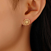 Elegant Vintage Gold Plated Stainless Steel Flower Stud Earrings for Women GU7632-1-1