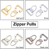 BENECREAT 24Pcs 4 Colors Zinc Alloy Zipper Slider FIND-BC0001-64-4
