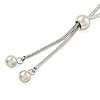 Round Beaded 304 Stainless Steel Pendant Necklaces for Women NJEW-G137-01P-3