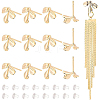 BENECREAT 16Pcs Brass Stud Earring Findings KK-BC0008-38-1