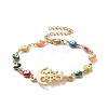 Vacuum Plating 304 Stainless Steel Link Bracelet with Colorful Enamel Evil Eye Chains for Women BJEW-B062-01G-2
