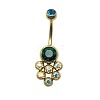 304 Stainless Steel Pave Colorful Cubic Zirconia Curved Barbell Belly Rings FS-WG9F3DF-02-1