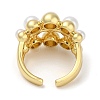 Round Rack Plating Brass Cuff Finger Rings for Women RJEW-C114-08G-3