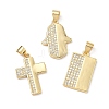 Brass Micro Pave Cubic Zirconia Pendants KK-D426-15G-1