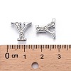 Alloy Rhinestone Initial Letter.Y Slide Charms Fit DIY Wristbands & Bracelets X-ZP1Y-NLF-3