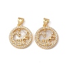 Rack Plating Brass Shell Pendants KK-D087-25G-08-2
