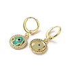 Hamsa Hand Golden Brass Dangle Leverback Earrings EJEW-Q797-10G-02-2