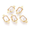 Brass ABS Imitation Pearl Connector Charms KK-N286-02C-G-1