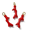 Brass Enamel Pendants KK-Q043-28B-02-1