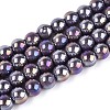 Electroplate Opaque Glass Beads Strands LS-GLAA-T032-P8mm-AB15-1