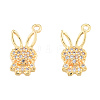 Brass Micro Pave Clear Cubic Zirconia Charms KK-N231-379-2