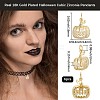 6Pcs Halloween Brass Cubic Zirconia Pendants ZIRC-BBC0003-41-2