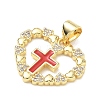 Religion Cross Brass Micro Pave Clear Cubic Zirconia Pendants CU-CBA83A6-03F-G-3
