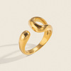 Irregular 304 Stainless Steel Cuff Open Rings for Women BC4684-1-1