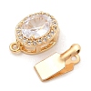 Brass Micro Pave Cubic Zirconia Box Clasps KK-C080-12G-01-2