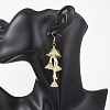Jellyfish Acrylic & Glass Seed Bead Dangle Earrings EJEW-MZ00665-01-4