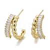 Twist Brass Micro Pave Cubic Zirconia Stud Earrings EJEW-M082-16G-02-3