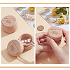 Round Wooden Umbilical Cord Storage Boxes with Carved Rose Pattern AJEW-WH0695-249-4