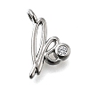 Brass Micro Pave Cubic Zirconia Pendants KK-B132-12P-K-1