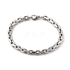 304 Stainless Steel Lock Link Chain Bracelets for Women Men BJEW-F488-03P-2